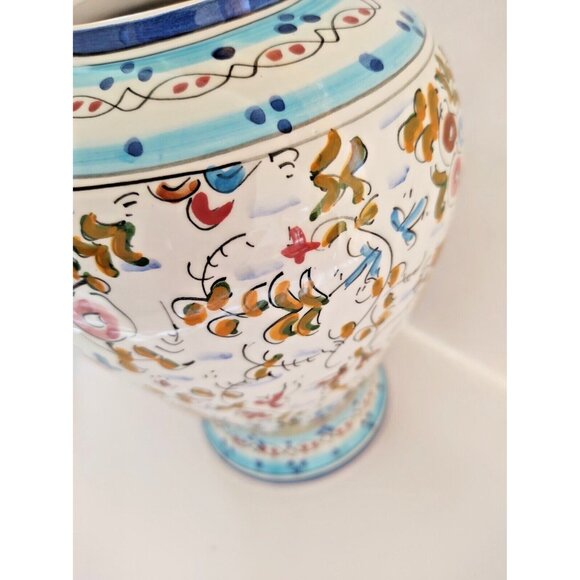 Hand Painted Ceramic Vase - Frazarte Portugal - 7" - 17th Century Style - Picture 11 of 12